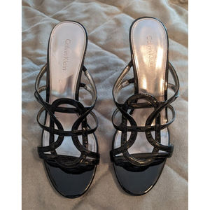 Calvin Klein High Heels 6M Dress Shoes Black women club party backless s…